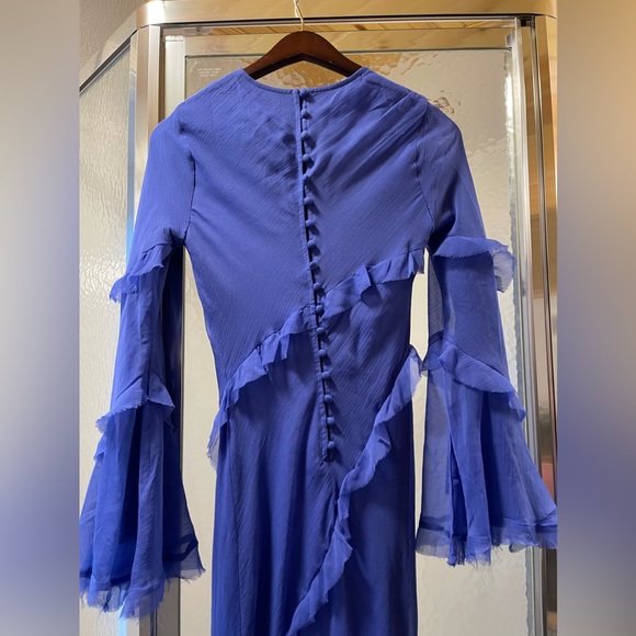 ASOS Blue Ruffle Maxi Dress - Picture 6 of 7